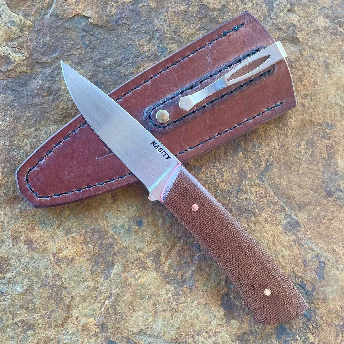 Fixed Blade Pocket Knife in Nitro V w/ Micarta