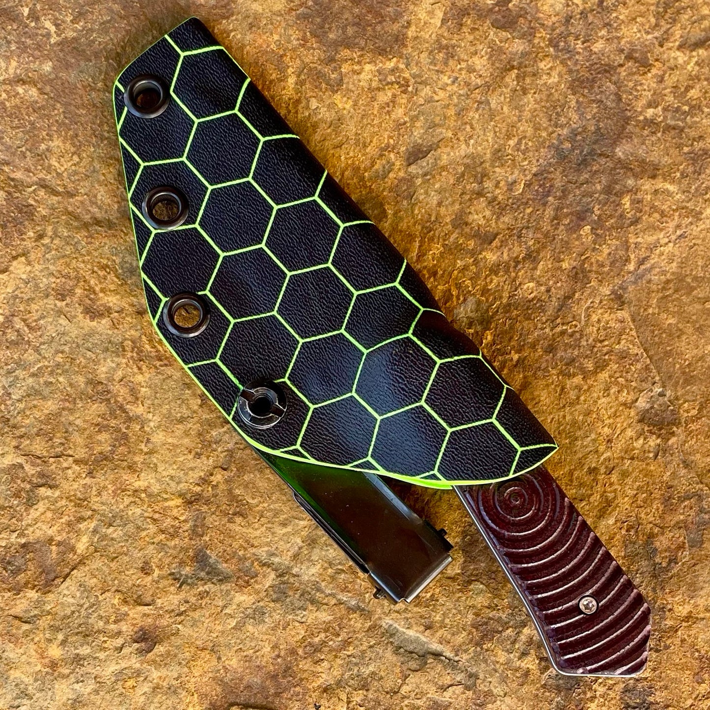 Side Kick EDC in 80CrV2 w/ Maroon Micarta