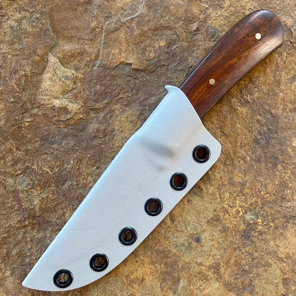 Fixed Blade Pocket Knife in 1080 w/ Ironwood