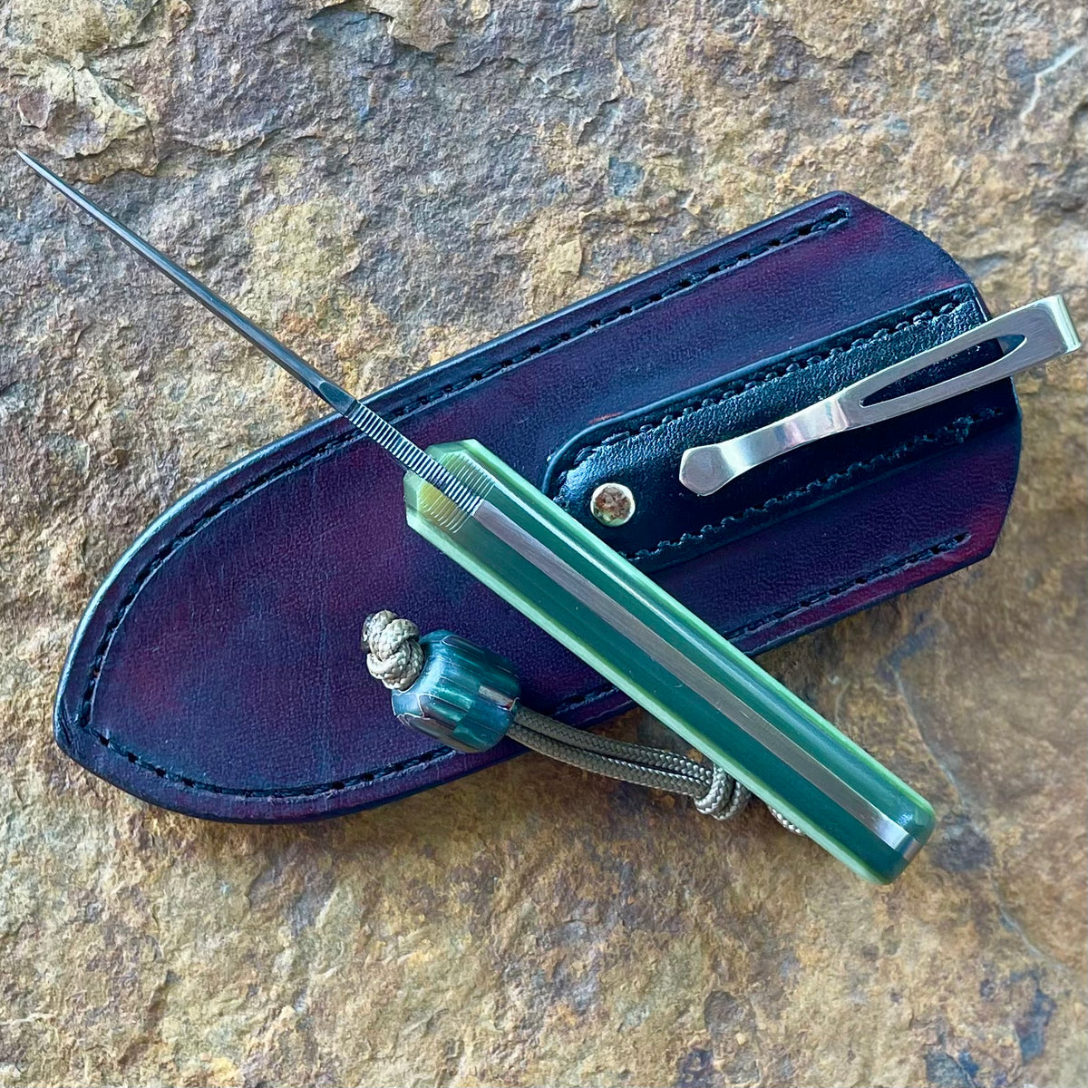 Olivia Pckt knife in S35VN w/ Green Richlite