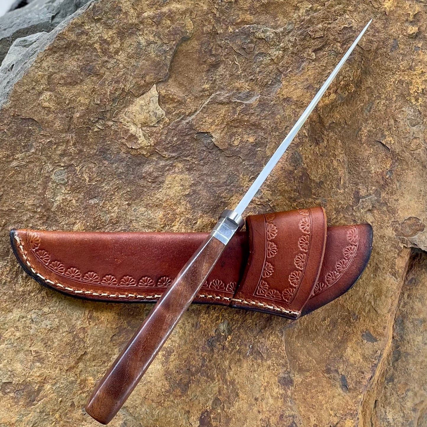 Forged Hunter in 5160 w/ Quilted Walnut