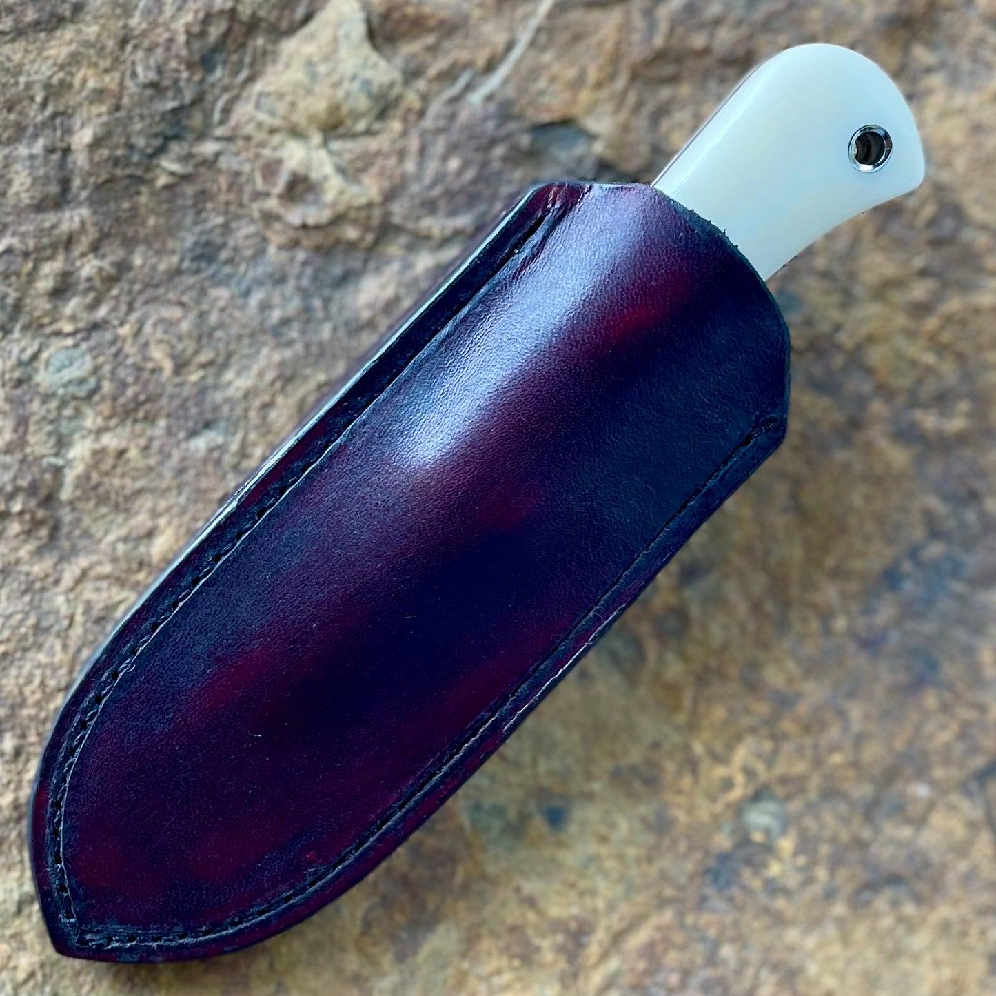 Olivia Pocketknife in S35VN w/ Ivory Linen Micarta