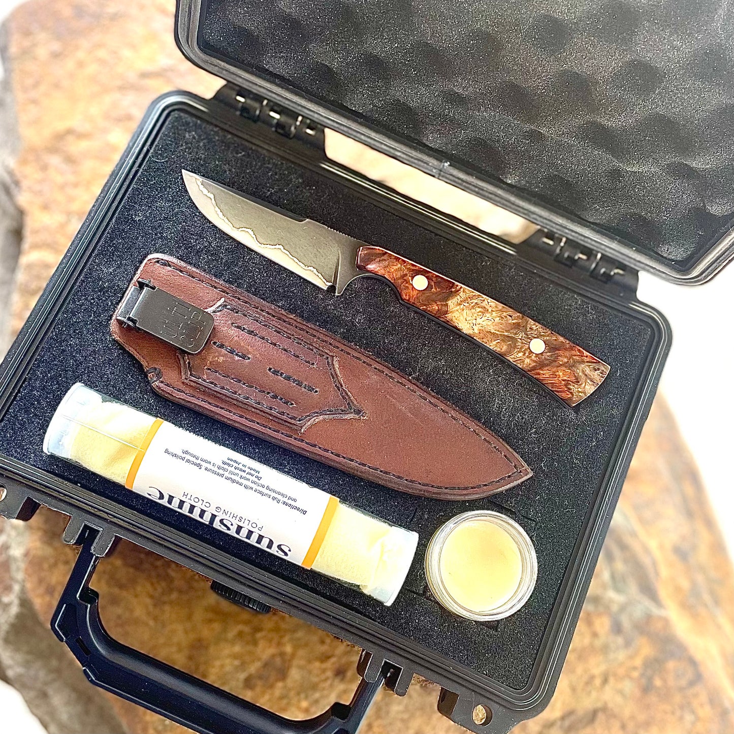 Go-Mai (1080 & 15N20) EDC w/ Amboyna Burl