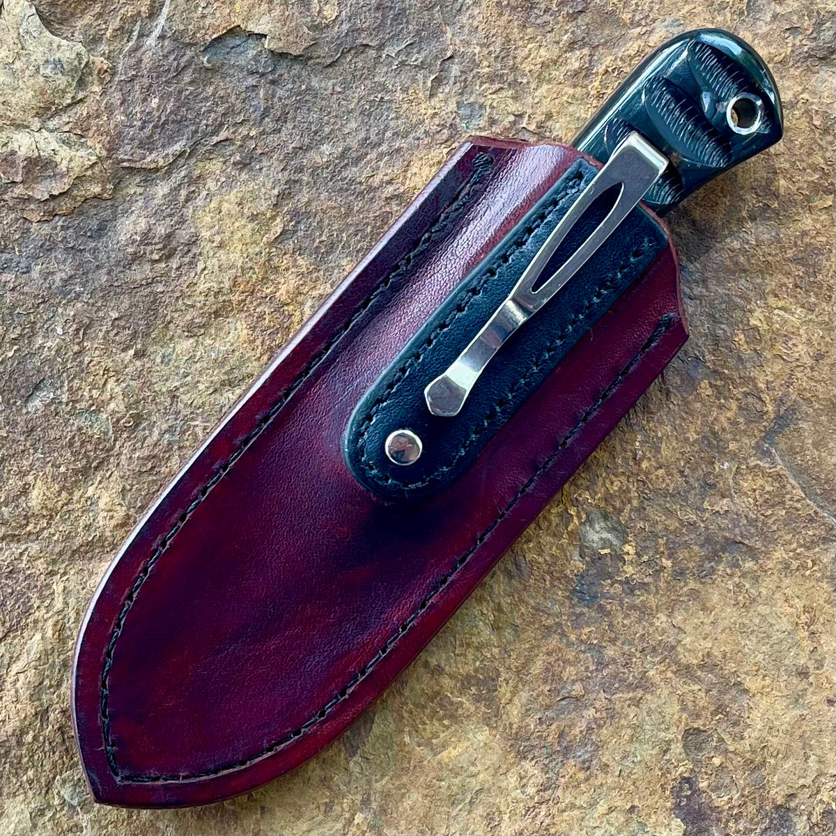 Olivia Pocketknife in W2 w/ Impala jigged Buffalo horn