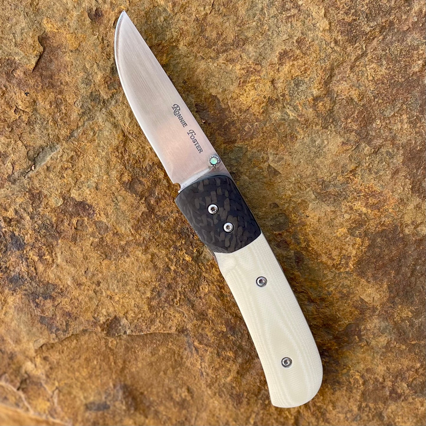 EDC Linerlock in 440C w/ Carbon Fiber & Ivory G10
