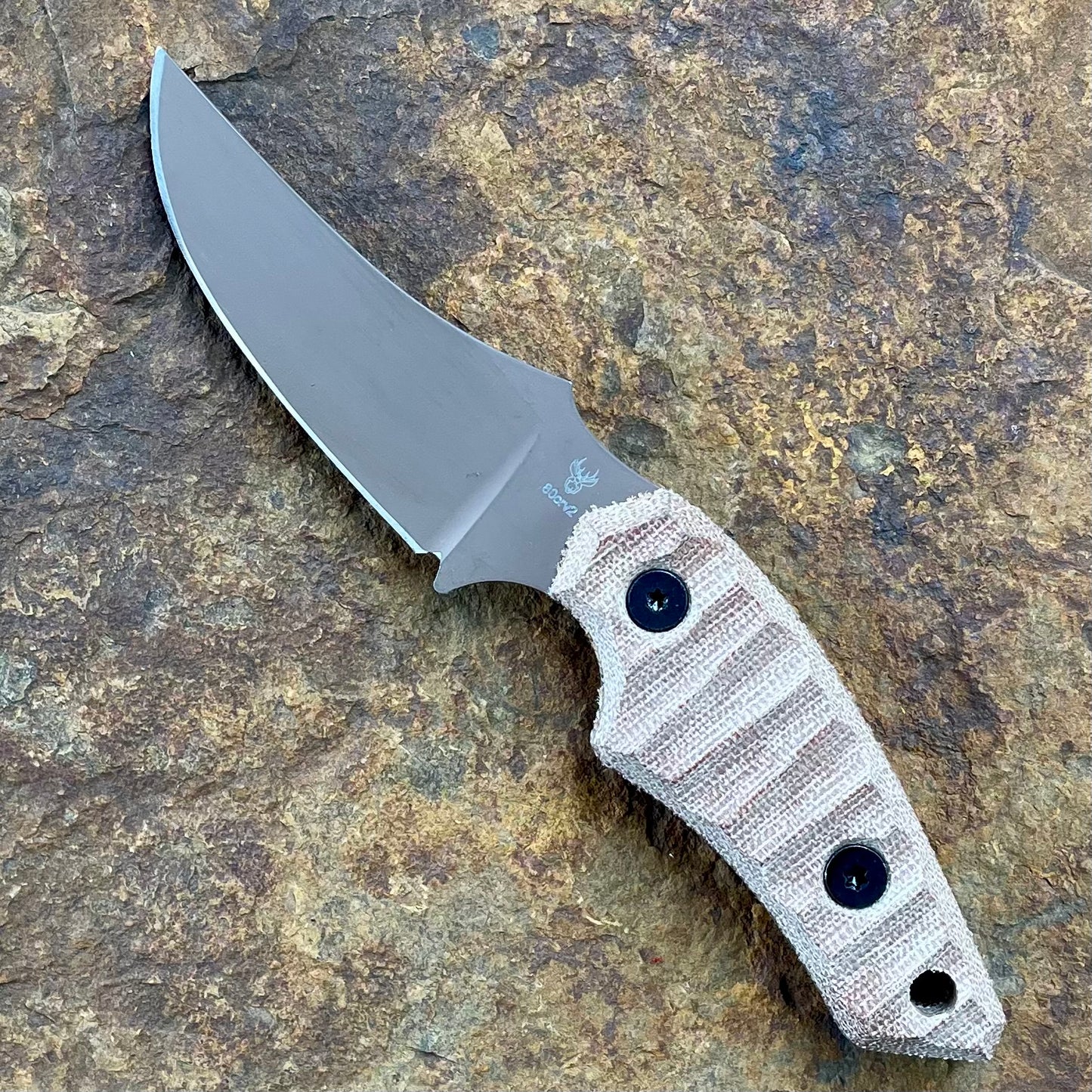 Chupacabra in 80CrV2 Coyote Cerakote/Tan Micarta