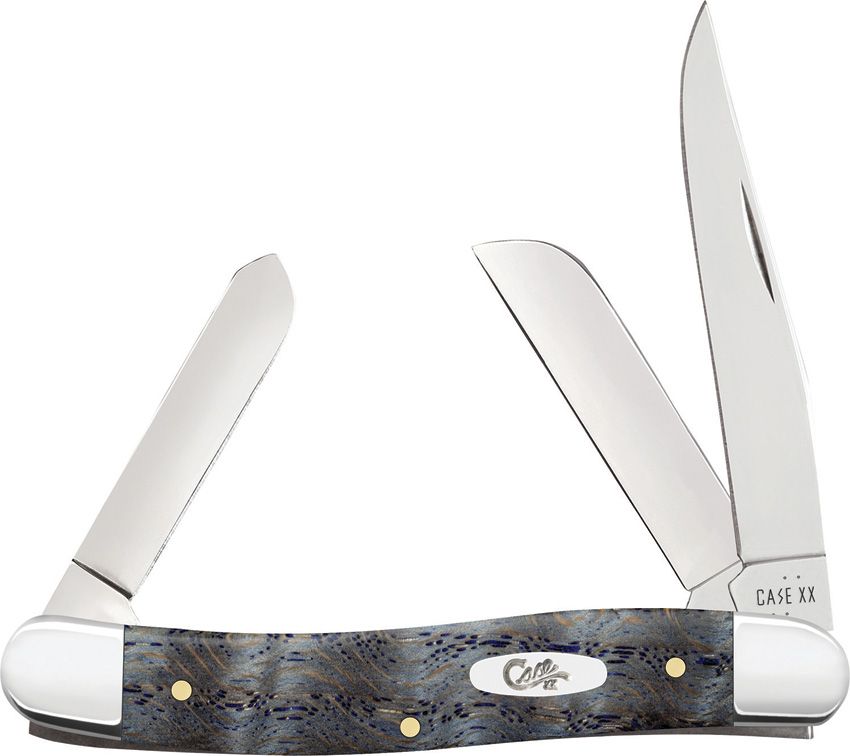 Case Cutlery Medium Stockman Blue Curly Oak