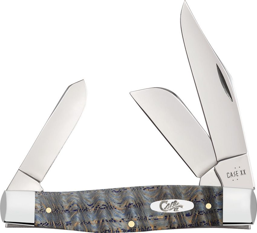 Case Cutlery Large Stockman Blue Curly Oak