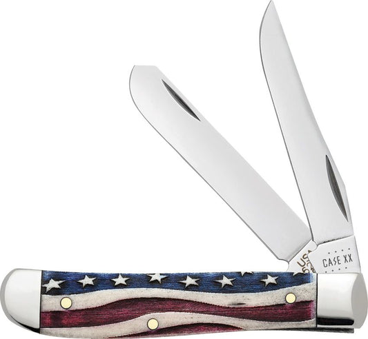 Case Cutlery Patriotic Mini Trapper Smooth Bone