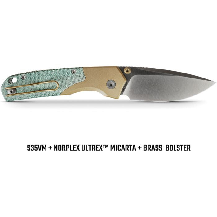 VOSTEED Psyop Top Liner Lock Teal Micarta/S35VN