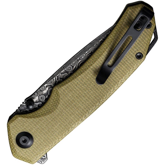Civivi Brazen Linerlock Olive Damascus