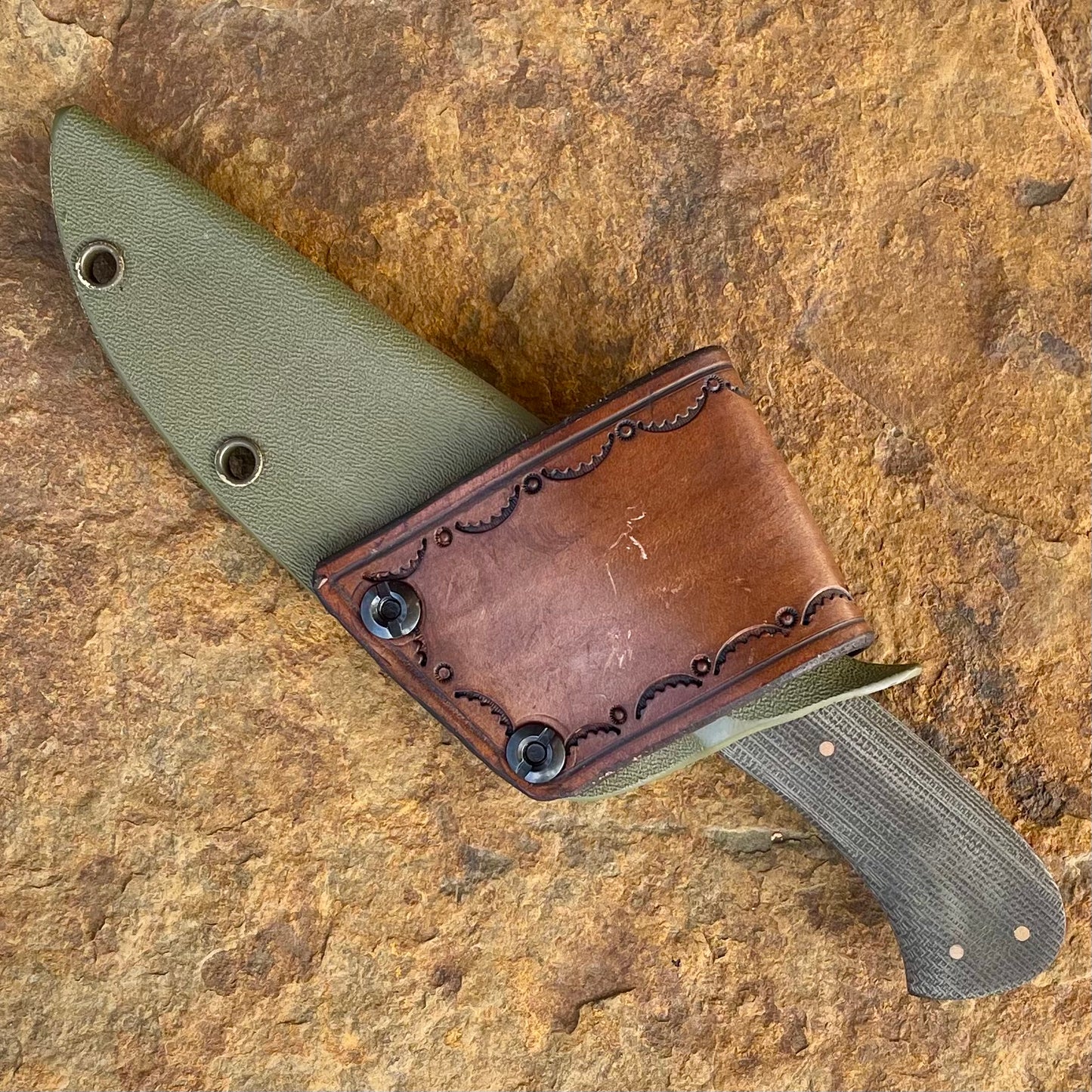 EDC in 5160 w/ Green Canva Micarta