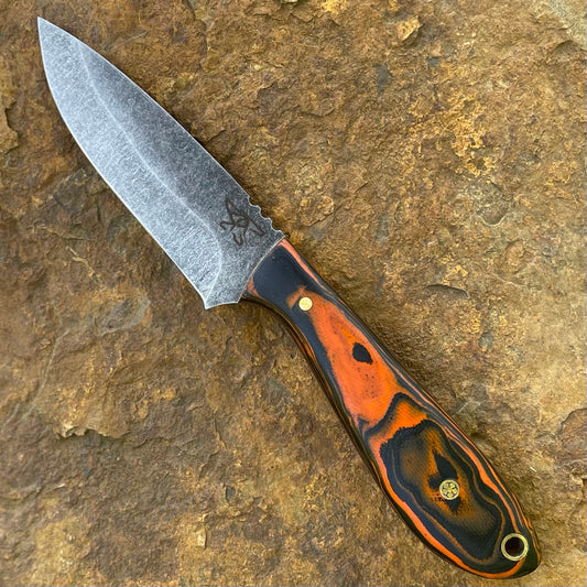 Vireo in AEB-L w/ Orange/Blk Burl G10
