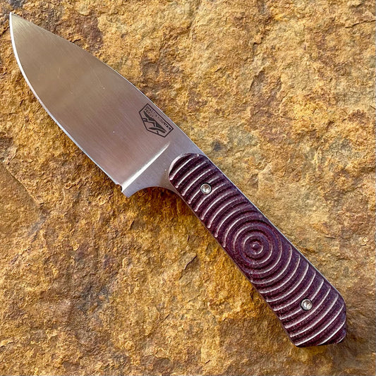 Side Kick EDC in 80CrV2 w/ Maroon Micarta