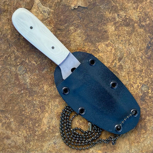 Neck Knife in 440C w/ Ivory G10 & Red Liner