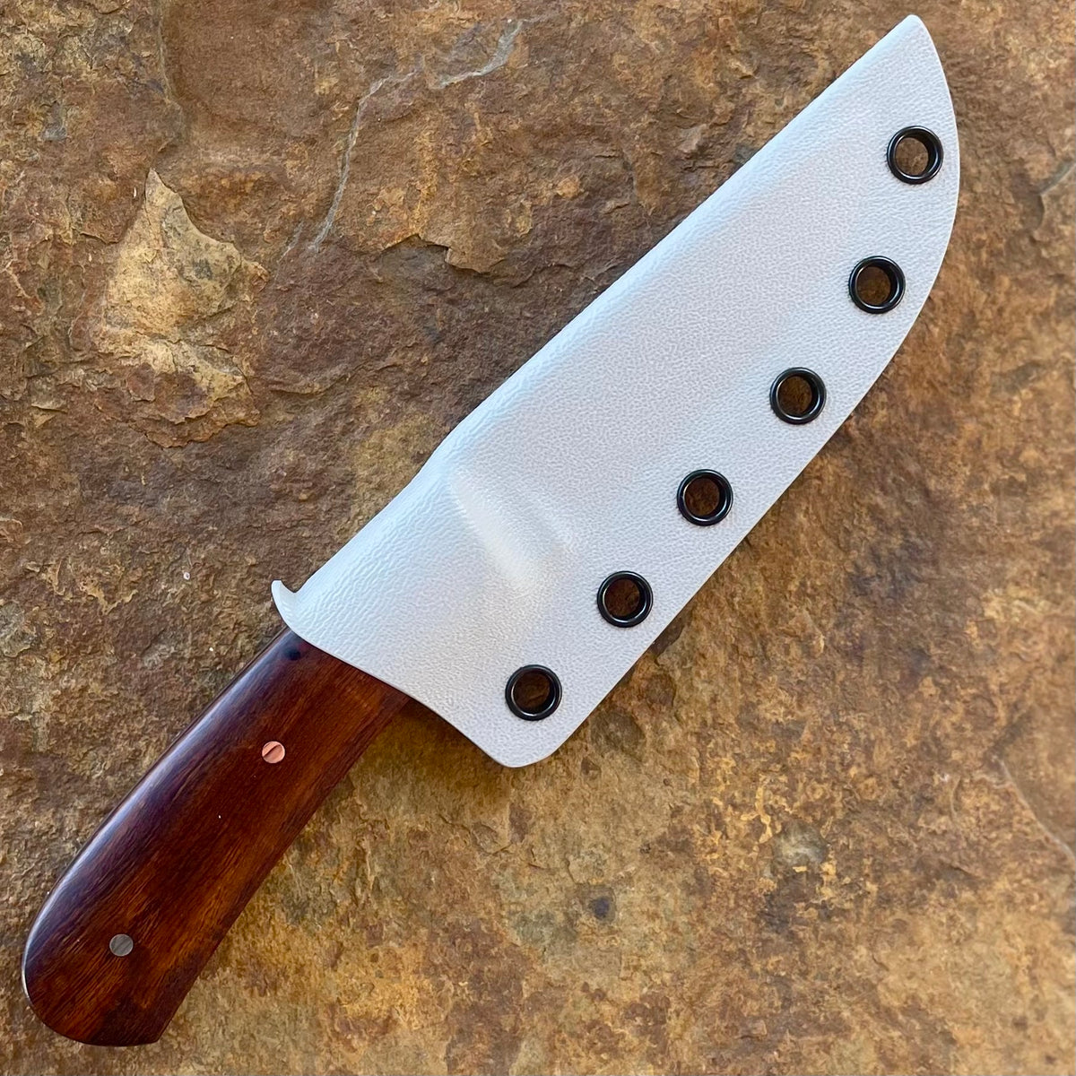 Fixed Blade Pocket Knife in 1080 w/ Ironwood