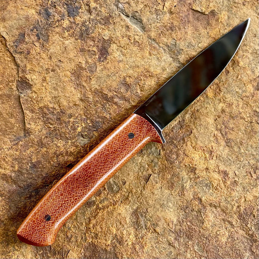 Skinner/EDC Caper in Nitro V w/ Crosscut Micarta