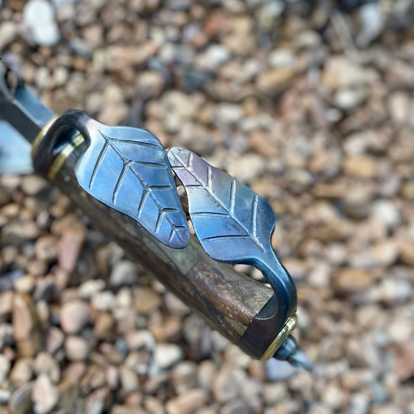 Leaf Bowie in 80CrV2 w/ Spalted Hackberry