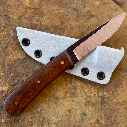 Fixed Blade Pocket Knife in 1080 w/ Ironwood