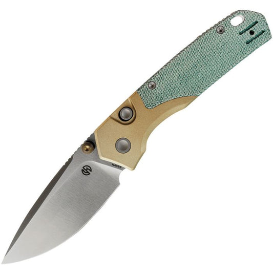 VOSTEED Psyop Top Liner Lock Teal Micarta S35VN