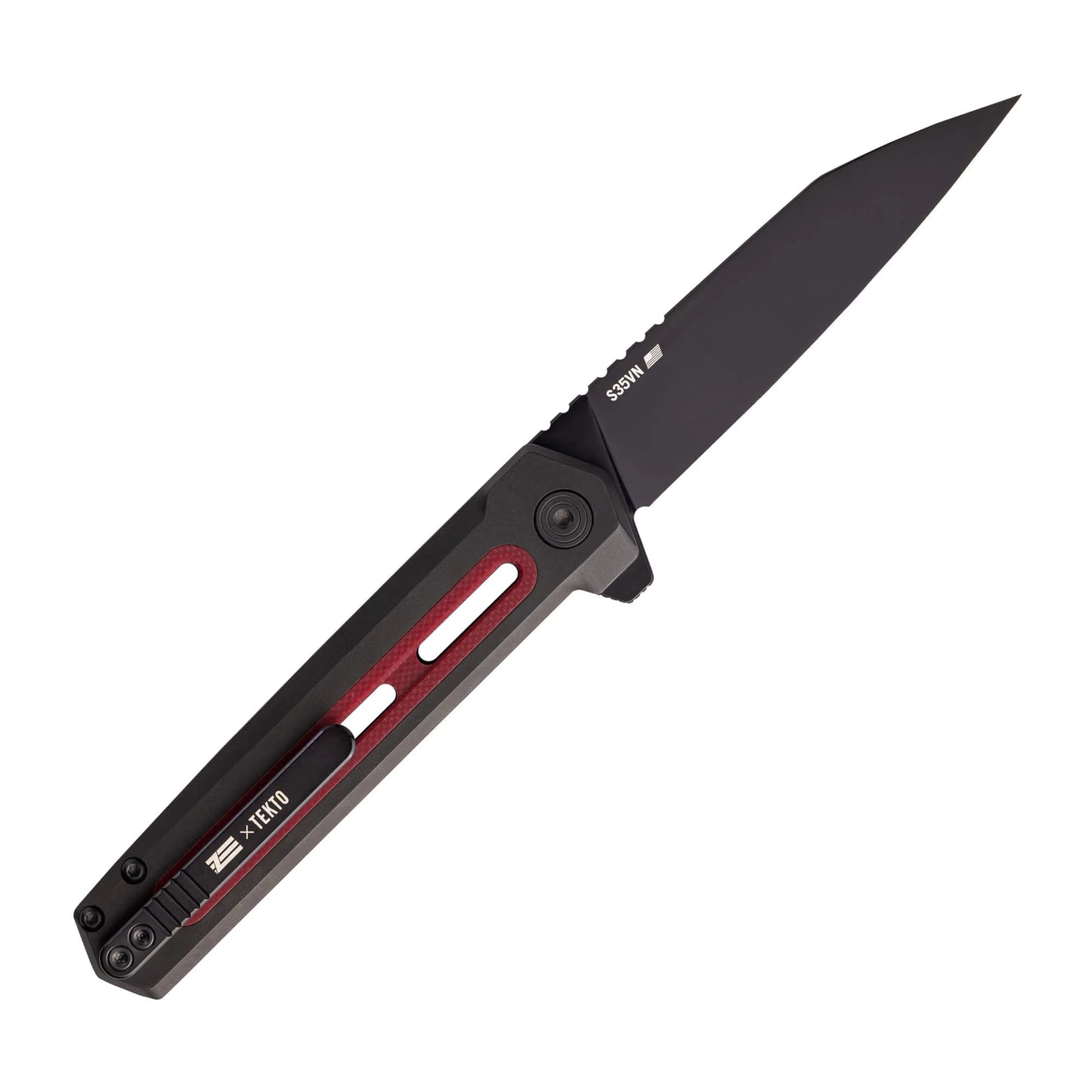 Tekto F4 Echo Alum & Red G10/Blk S35VN