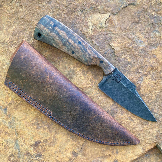 Bison in 52100 w/ Green Curly Maple