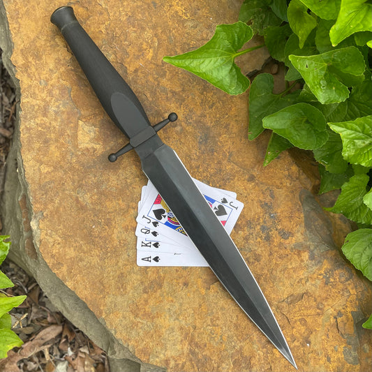 Forged Dagger in 80CrV2 with Ebony