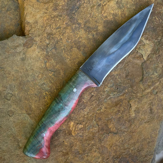 Forged Recurve Chopper in 1095 w/ Maple Burl