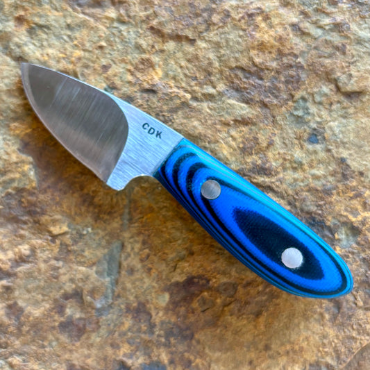 Peanut EDC in 1095 w/ Black & Blue G10