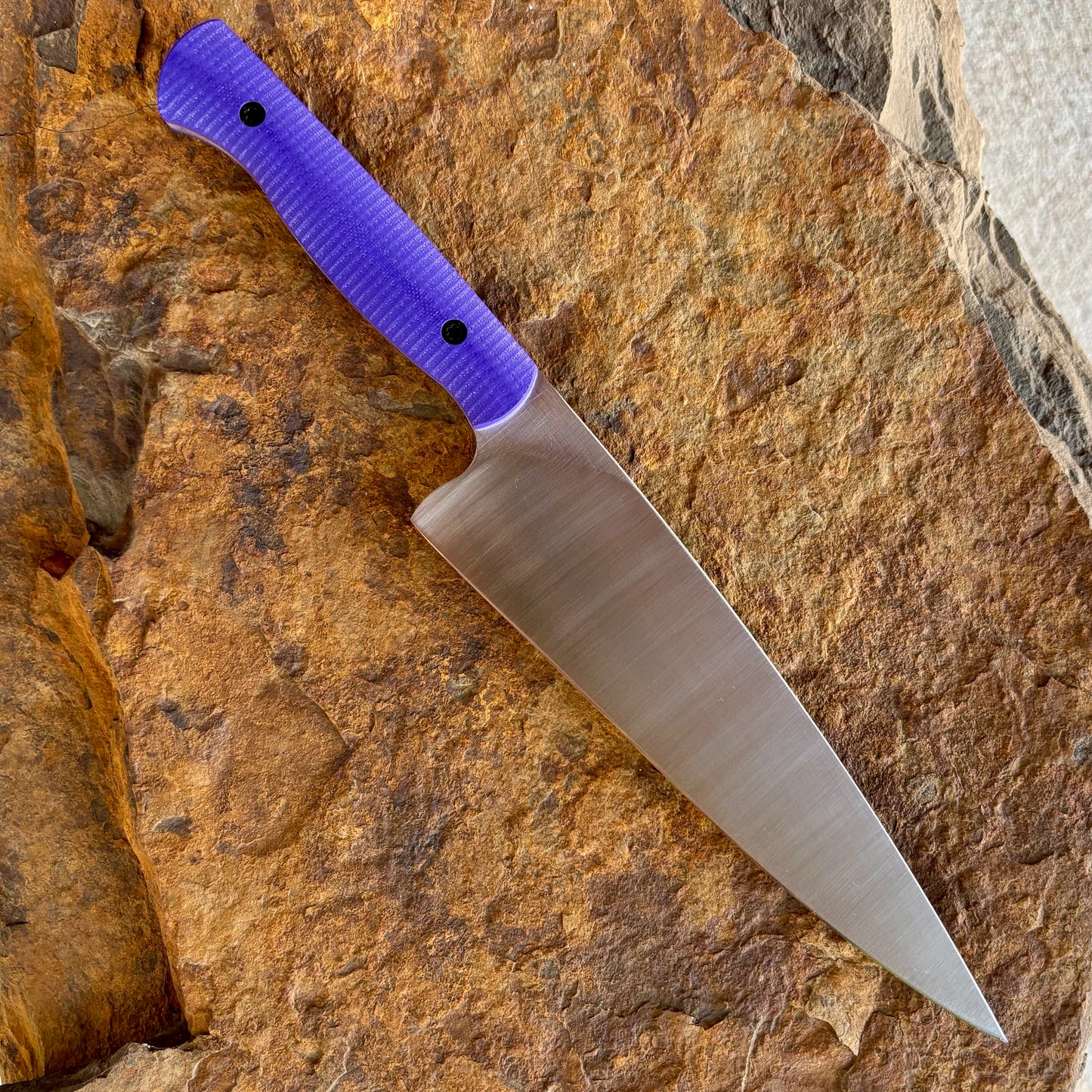 Chef Knife in AEBL w/ Purple G10