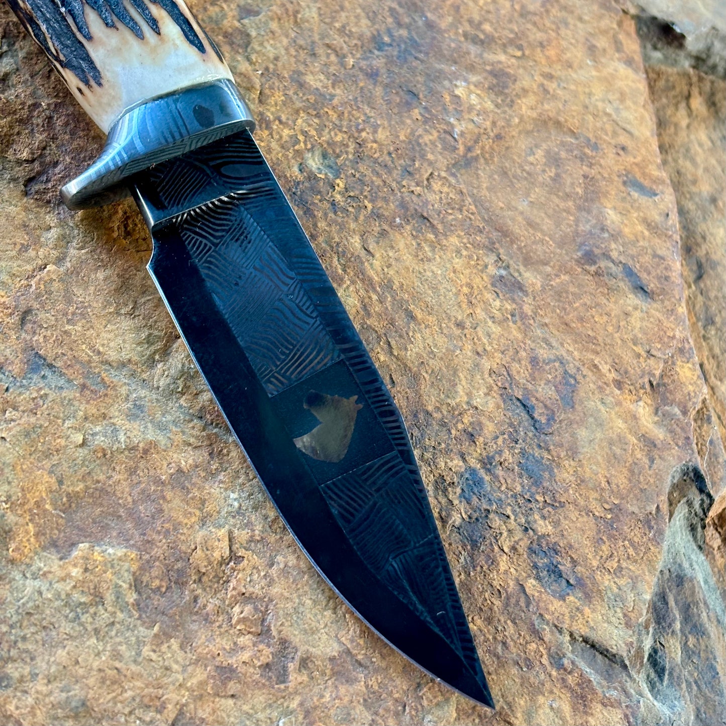 Damascus Hunter w/ Deer Antler
