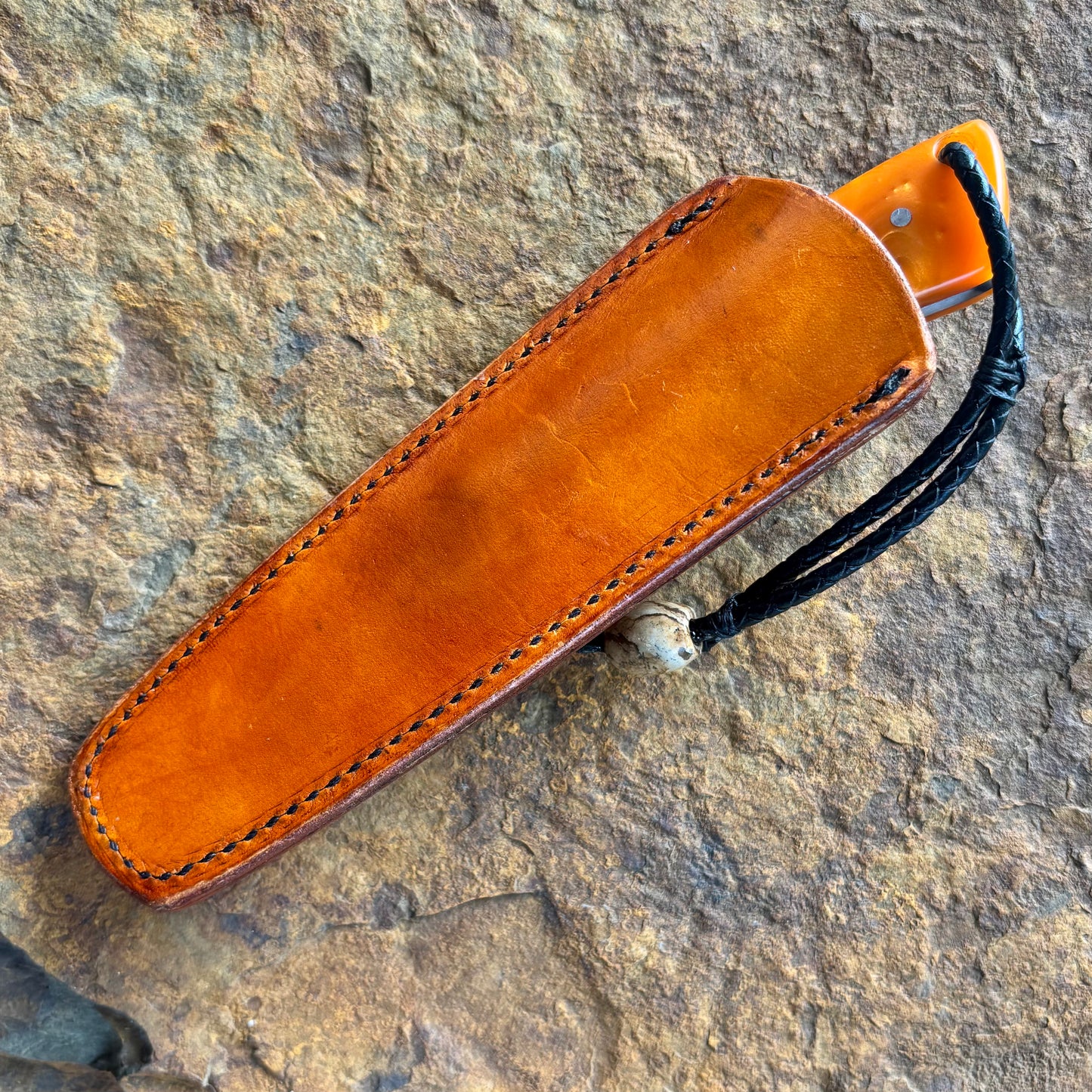 Pocket EDC w/ Orange Swirl Resin in 1095
