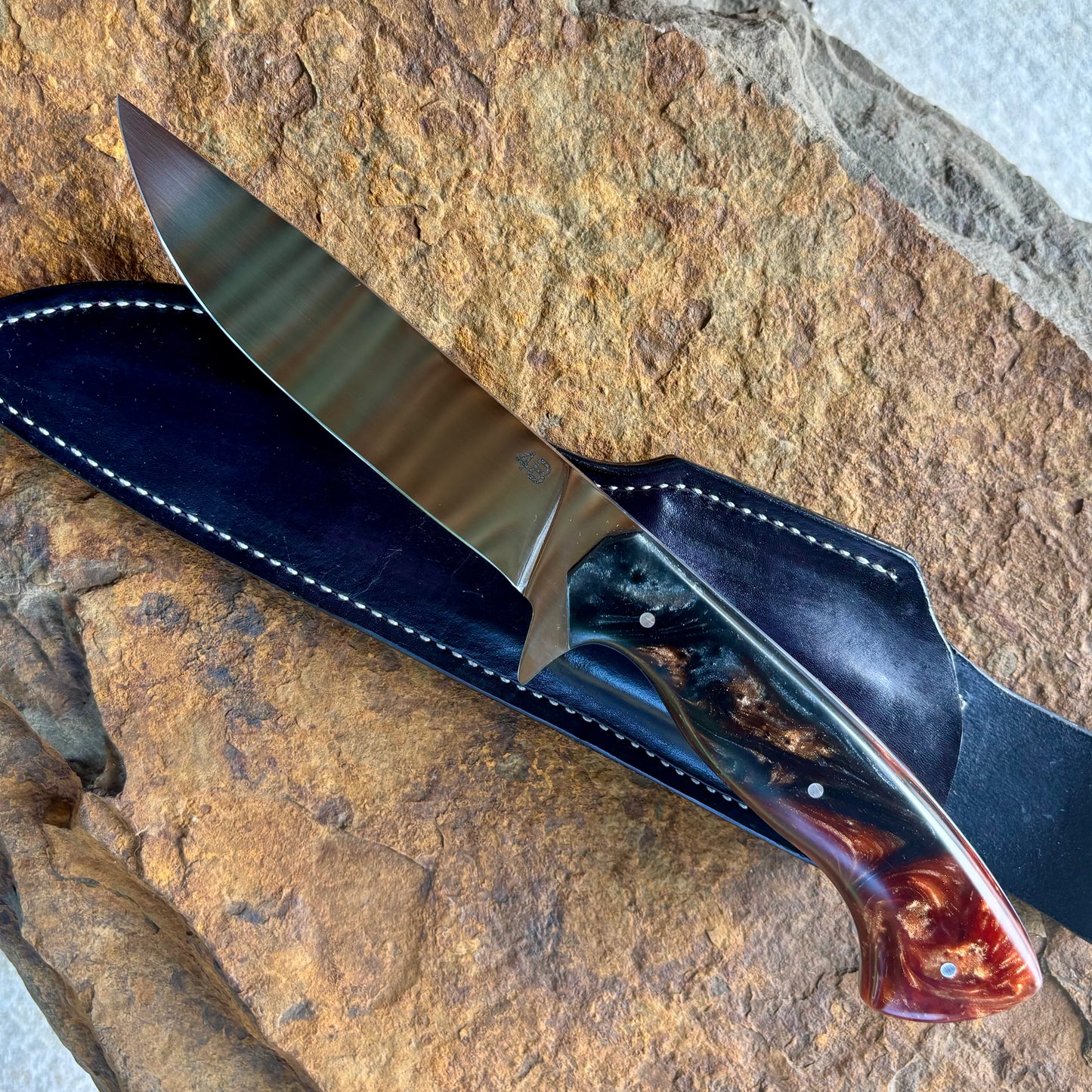 Bushcraft w/ Black and Orange Resin in 1095