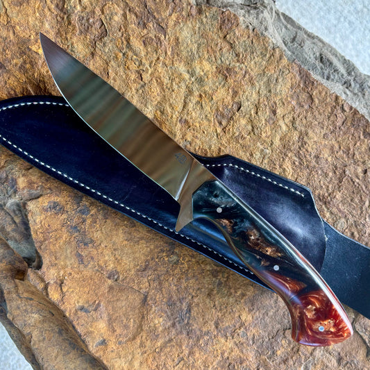 Bushcraft w/ Black and Orange Resin in 1095
