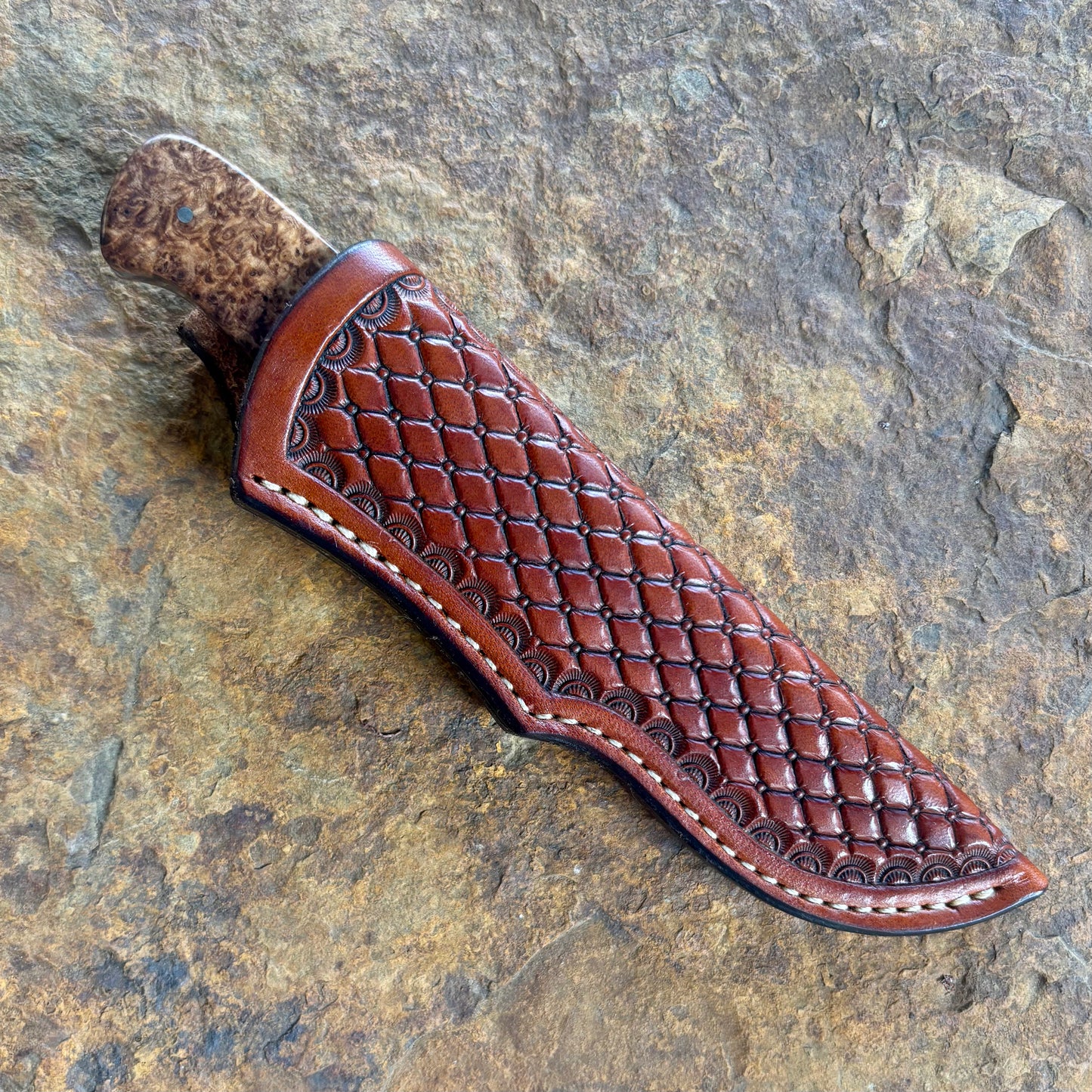 Hunter in 52100 w/ Black Ash Burl