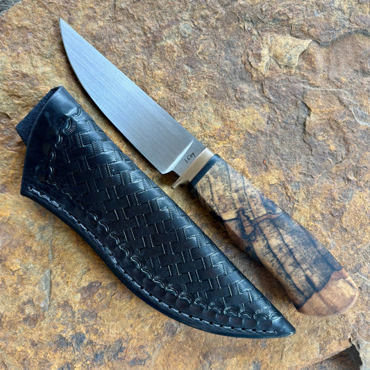 Hunter in 80CrV2 w/ Spalted Hackberry