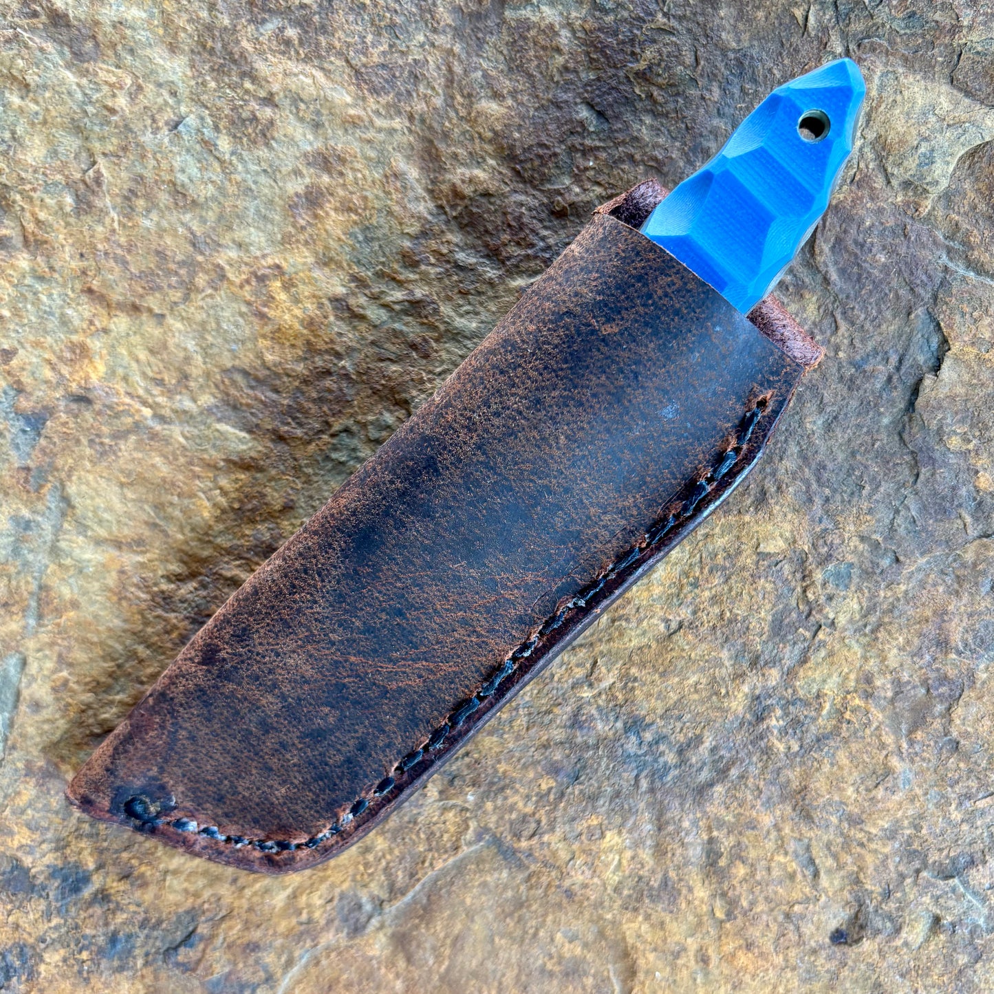 Sheepsfoot EDC in W2 w/ Blue G10